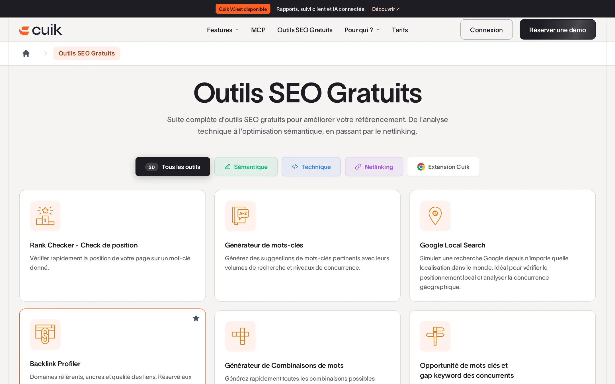 Cuik's free SEO tools page
